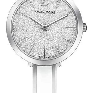 Women’s Swarovski watch. Silver, White band. Clasp adjustable band. Crystalline Amazon.com: Swarovski Eternal Watch, White Crystal Sunray  main image 3